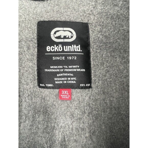 VTG Y2K Ecko Unltd Sweatshirt Full Zip Hoodie Rhino Logo Streetwear Mens 3X - Picture 8 of 15